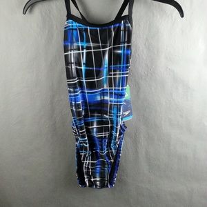 NWT Speedo Womens 30 Swim Suit One Piece Powerflex